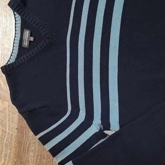 Denver Hayes men's sweater V neck size medium navy and blue color Gently Loved - Picture 4 of 12